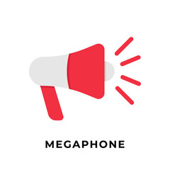 Megaphone button icon vector for social media. Megaphone icon Vector illustration design template. Megaphone icon or button for video channel, blog, social media concept and background banner