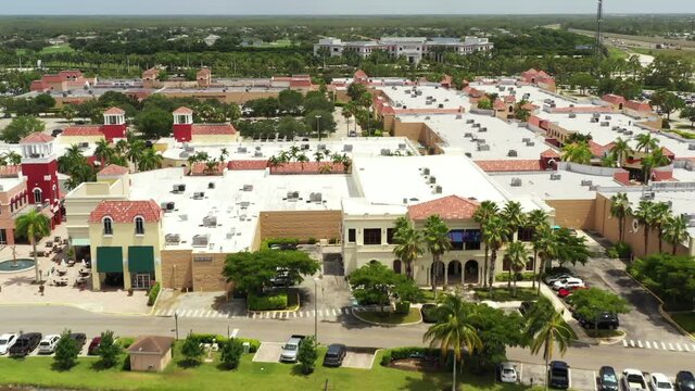 Aerial video Miromar Outlets Estero Florida USA