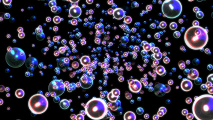 bubbles liquid 3d illustration render