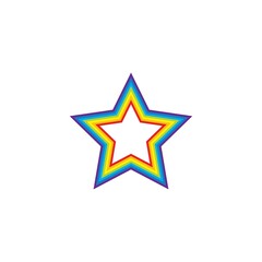 rainbow star  logo icon vector template