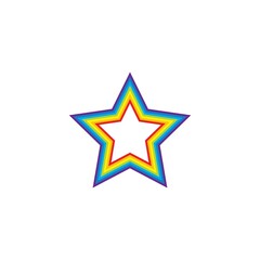 rainbow star  logo icon vector template