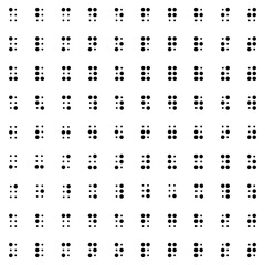 Braille alphabet black and white vector seamless pattern