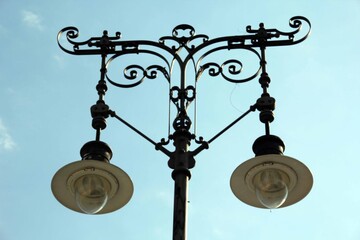 Fototapeta na wymiar Street Light Post Sibiu Hermannstadt Romania detail