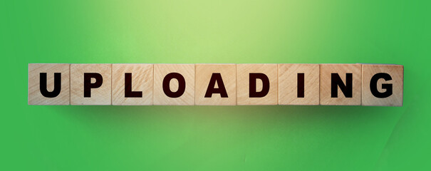 uploading word on wooden cubes. Internet resources concept