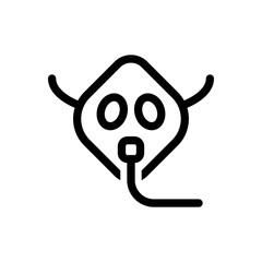 Oxygen Mask Line Icon - Vector Illustration