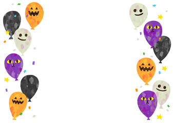 ベクター　ハロウィンキャラクターの風船の背景素材