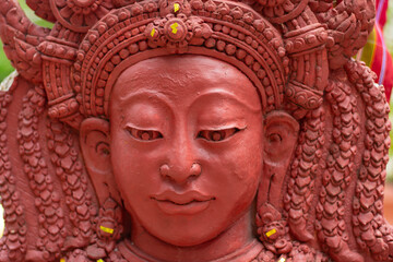Angel stucco Apsara is based on Hindu beliefs such as ancient Khmer art.
