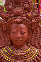 Angel stucco Apsara is based on Hindu beliefs such as ancient Khmer art.
