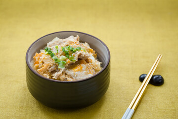 japanese style stir fried sliced pork on rice