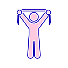 Physiotherapy line color icon. Exercise, stretching. Rehabilitation, therapy concept. Isolated vector element. Outline pictogram for web page, mobile app, promo.