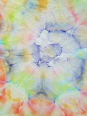 Rainbow Spiral Tie Dye Print. Bleached Print. 