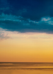 Sunset sea horizon sky clouds sunset landscape. Nature sundown wallpaper