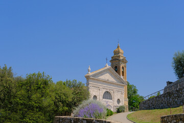 historic center of the medieval town of montalcino in the val d'orcia