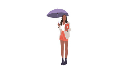 Woman street fashion flat isolated vector illustration