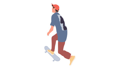 Young male fashion flat illustration. Street fashion isolated illustration