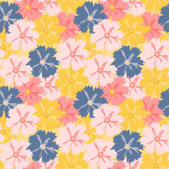 Abstract Hand Drawn flower seamless pattern background. Vector Illustration