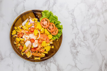 Corn salad with shrimp teasy Thai food