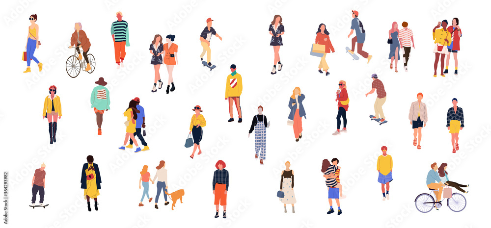 Wall mural Set of crowd people. Vector isolated flat illustrations