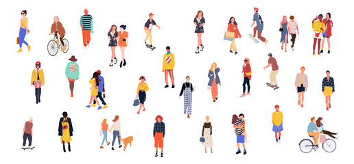 Set of crowd people. Vector isolated flat illustrations