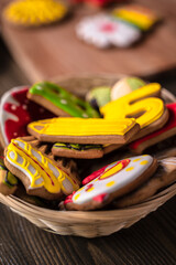 Multi-colored pastel easter cookies
