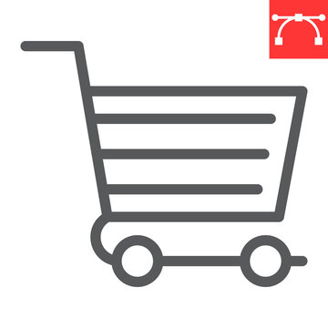 recommend clip art: Shopping cart line icon, ui and button, shop cart sign vector graphics, editable stroke linear icon, eps 10.