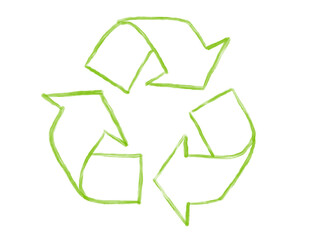 Illustration of Hand drawn Sketch recycle icon symbol isolated on white background