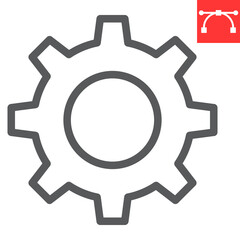 Settings line icon, ui and button, cogwheel sign vector graphics, editable stroke linear icon, eps 10.