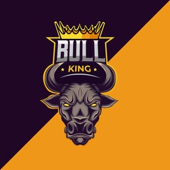 Bull King mascot logo. Perfect for t-shirt/apparel, merchandise, etc