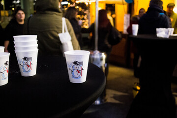 Empty mulled wine cups