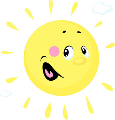 Sun Cute Vector Illustration Cartoon Character