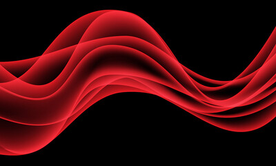 Abstract red wave curve on black design modern futuristic background vector illustration.