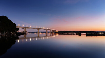 The bridge "Punta Penna" of Taranto at sunrise