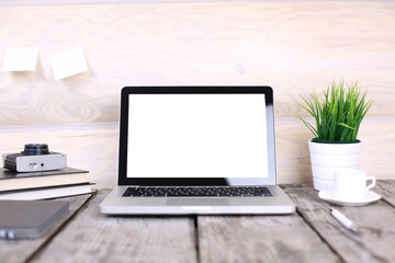 Comfortable workplace with modern desktop computer.