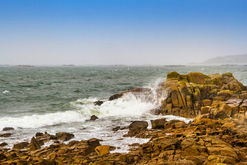 Storm waves on the shoreline
