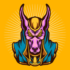 anubis vector illustration design isolated on yellow background