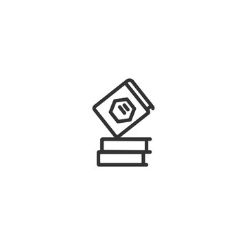 books isolated line icon for web and mobile