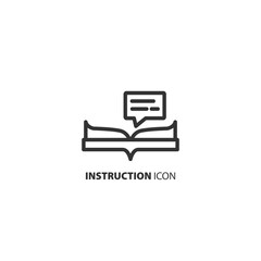 Instruction icon. Manual book symbol. Read before use design element