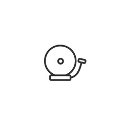 school bell isolated line icon. gong icon
