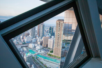 Fototapeta na wymiar View on Osaka Building from osaka twin tower Umeda