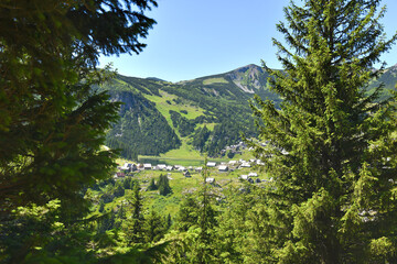HDR outdoor landscape photography of mountain vilage