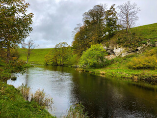 Fototapeta premium landscape with river and blue sky