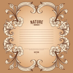 Floral hand drawn vector border