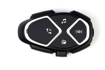 Interphone for motorcycle helmet  isolated on white