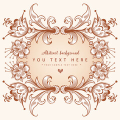 Floral hand drawn vector border