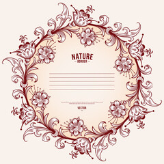 Floral hand drawn vector border