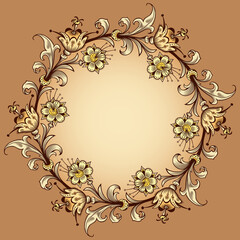 Floral hand drawn vector border