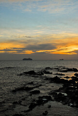 Fototapeta premium Sunset at La Rambla, Montevideo