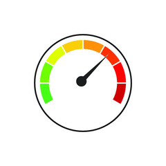 colored speedometer, speed icon, on a white background, vector illustration
