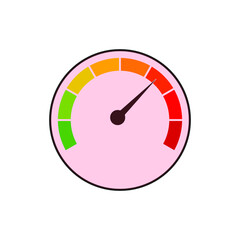 color speedometer, icon symbol, on a white background, vector illustration
