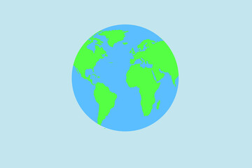 globe on, on white background, vector illustration